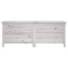 vidaXL Bo&icirc;te de rangement jardin blanc 150x50x56,5cm bois massif sapin