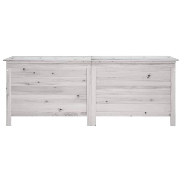 vidaXL Bo&icirc;te de rangement jardin blanc 150x50x56,5cm bois massif sapin