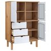 vidaXL Buffet haut OTTA marron et blanc 85x43x125 cm bois massif pin