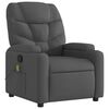 vidaXL Fauteuil de massage inclinable gris fonc&eacute; tissu