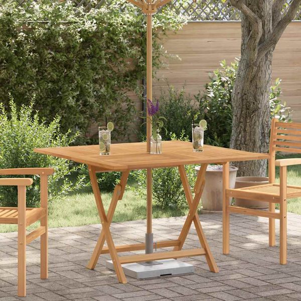 vidaXL Table pliable de jardin 110x110x75 cm bois massif de teck