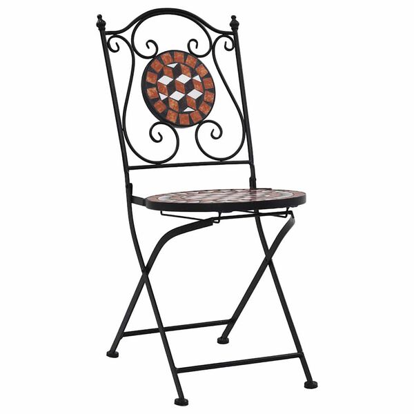 vidaXL Chaises de bistrot mosa&iuml;que 2 pcs Marron C&eacute;ramique