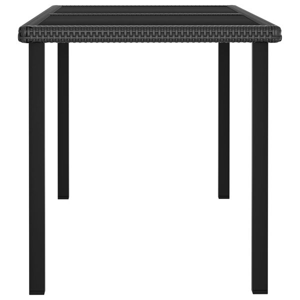 vidaXL Table &agrave; d&icirc;ner de jardin Noir 140x70x73 cm R&eacute;sine tress&eacute;e