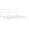 vidaXL Cadre de lit m&eacute;tal sans matelas et t&ecirc;te de lit blanc 193x203 cm