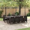 vidaXL Ensemble de salle à manger pour jardin 9 pcs Marron Rattan Polt