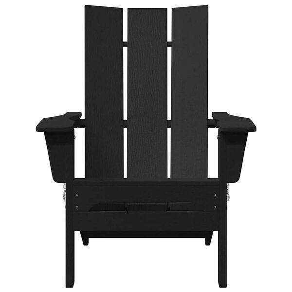 vidaXL Chaise Adirondack pliante Noir 80,5 x 74,5 x 92 cm HDPE