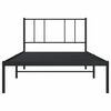vidaXL Cadre de lit métal sans matelas avec tête de lit noir 100x190cm
