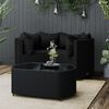 vidaXL Salon de jardin 4 pcs avec coussins Noir R&eacute;sine tress&eacute;e