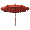 vidaXL Parasol d'extérieur avec mât en bois 330 cm Terre cuite