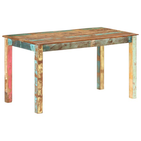 vidaXL Table de salle &agrave; manger Bois de r&eacute;cup&eacute;ration solide 140x70x76cm