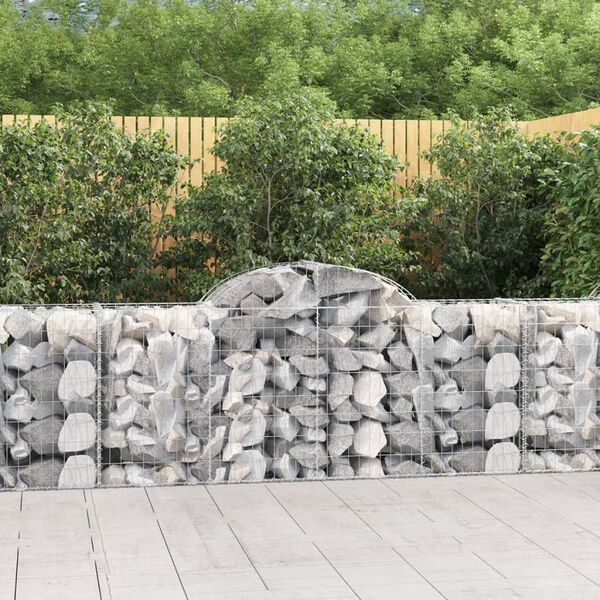 vidaXL Paniers &agrave; gabions arqu&eacute;s 18 pcs 200x50x80/100 cm Fer galvanis&eacute;