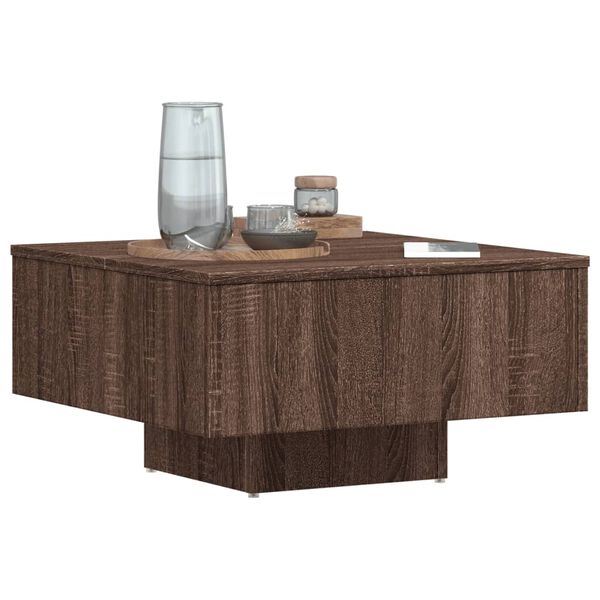 vidaXL Table basse Ch&ecirc;ne marron 60x60x31,5 cm Bois d'ing&eacute;nierie