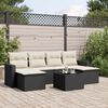vidaXL Salon de jardin 7 pcs avec coussins noir r&eacute;sine tress&eacute;e