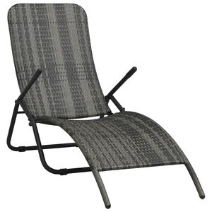 vidaXL Chaise longue pliable R&eacute;sine tress&eacute;e Gris
