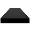 vidaXL &Eacute;tag&egrave;re murale flottante 2 pcs Noir brillant 120x23,5x3,8cm MDF