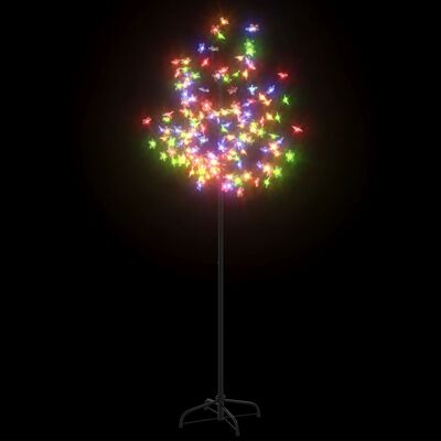 vidaXL Sapin de Noël 120 LED colorées cerisier en fleurs 150 cm