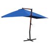 vidaXL Parasol suspendu avec m&acirc;t en bois 400x300 cm Bleu
