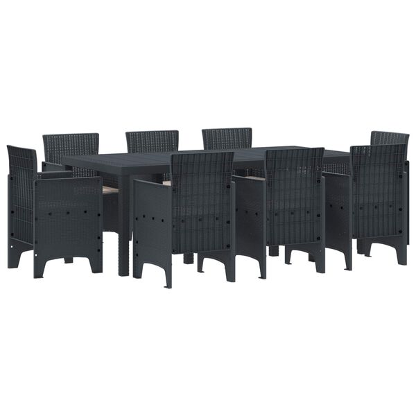 vidaXL Ensemble de salle &agrave; manger pour jardin 9 pcs Anthracite