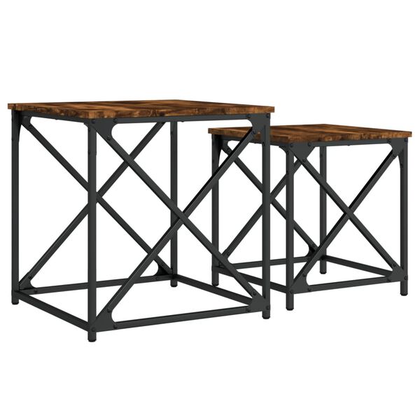 vidaXL Tables basses gigognes 2 pcs chêne fumé bois d'ingénierie
