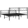 vidaXL Cadre de lit métal sans matelas avec pied de lit noir 150x200cm