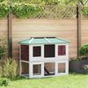 vidaXL Cage double pour animaux Marron Bois