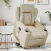 vidaXL Fauteuil inclinable de massage crème similicuir