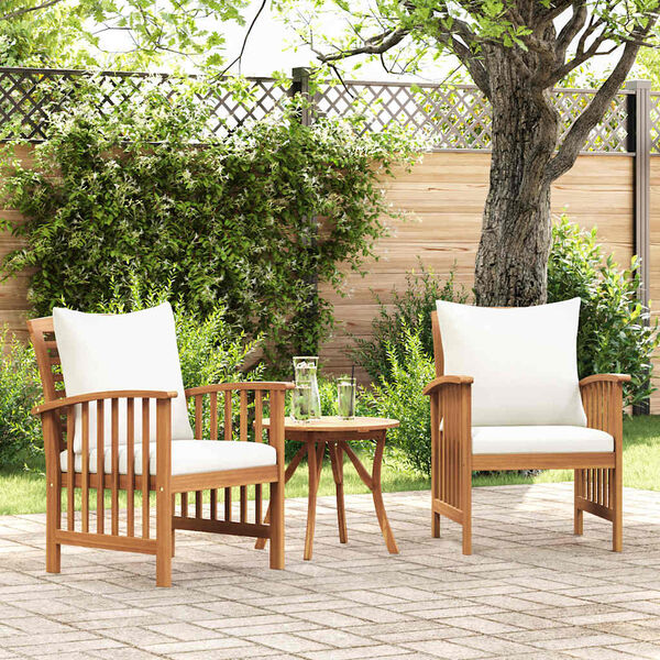 vidaXL Chaises de jardin avec coussins lot de 2 Bois d'acacia massif