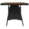 vidaXL Table de jardin Noir 130x70x72 cm R&eacute;sine tress&eacute;e et acacia