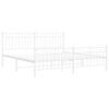 vidaXL Cadre de lit métal sans matelas et pied de lit blanc 183x213 cm