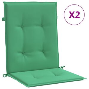 vidaXL Coussins de chaise de jardin &agrave; dossier bas lot de 2 vert