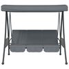 vidaXL Balancelle de jardin avec auvent réglable gris foncé acier