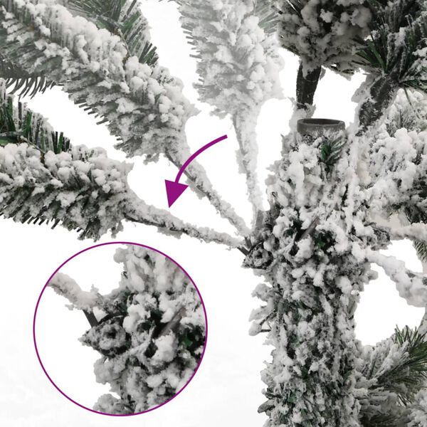 vidaXL Sapin de No&euml;l artificiel &agrave; charni&egrave;res avec neige floqu&eacute;e 150 cm