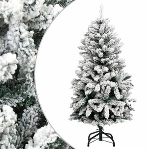 vidaXL Sapin de No&euml;l artificiel &agrave; charni&egrave;res avec neige floqu&eacute;e 150 cm