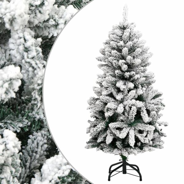 vidaXL Sapin de No&euml;l artificiel &agrave; charni&egrave;res avec neige floqu&eacute;e 150 cm