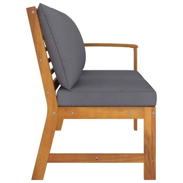 vidaXL Banc de jardin 114,5 cm avec coussin gris fonc&eacute; Bois d'acacia