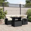 vidaXL Salon de jardin 5 pcs avec coussins noir r&eacute;sine tress&eacute;e