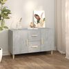 vidaXL Buffet gris b&eacute;ton 100x36x60 cm bois d'ing&eacute;nierie