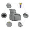 vidaXL Fauteuil inclinable de massage électrique gris clair tissu