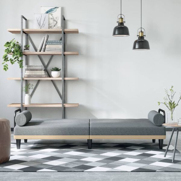 vidaXL Canap&eacute;-lit avec accoudoirs gris clair tissu