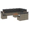 vidaXL Salon de jardin 11 pcs avec coussins gris r&eacute;sine tress&eacute;e
