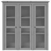 vidaXL Armoire avec portes vitrées BODO gris bois de pin massif