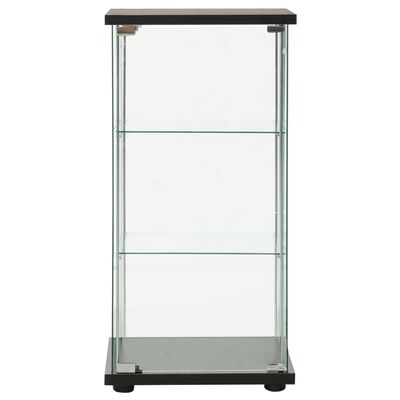 vidaXL Armoire de rangement Verre trempé Noir