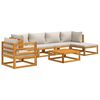 vidaXL Salon de jardin 7 pcs avec coussins gris clair bois massif