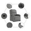 vidaXL Fauteuil inclinable en tissu gris fonc&eacute;