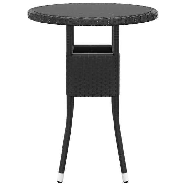 vidaXL Ensemble à manger de jardin 3 pcs Résine tressée Noir