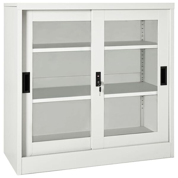 vidaXL Armoire &agrave; portes coulissantes Gris clair 90x40x90 cm Acier