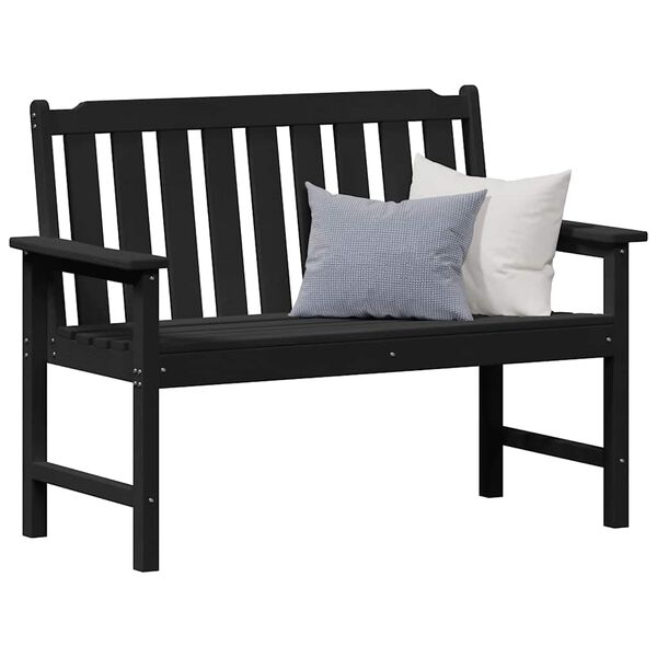 vidaXL Banc de jardin Noir 120 x 59 x 88 cm HDPE
