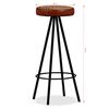 vidaXL Ensemble de bar 3 pcs Bois d'acacia Cuir véritable et toile