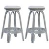 vidaXL Tabourets de bar lot de 2 gris Rotin