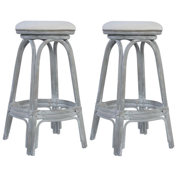 vidaXL Tabourets de bar lot de 2 gris Rotin